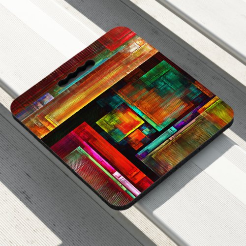Colorful Squares Modern Abstract Art Pattern 04 Seat Cushion