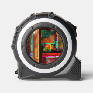 Colorful Squares Modern Abstract Art Pattern #04 Tape Measure