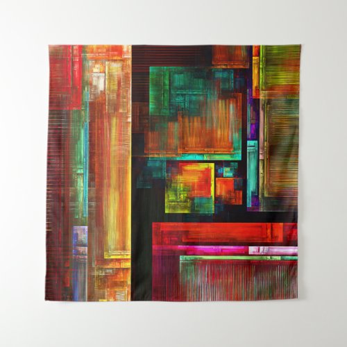 Colorful Squares Modern Abstract Art Pattern 04 Tapestry