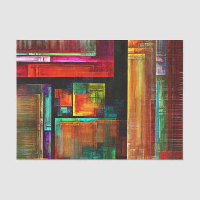Colorful Squares Modern Abstract Art Pattern #04 Tissue Paper (Front)