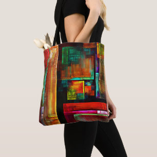 Colorful Squares Modern Abstract Art Pattern #04 Tote Bag