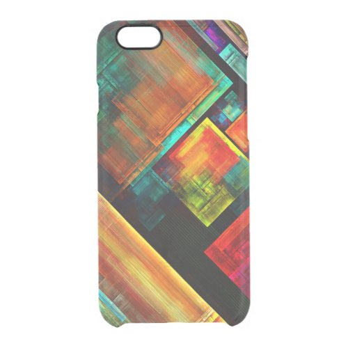 Colorful Squares Modern Abstract Art Pattern 04 Clear iPhone 66S Case