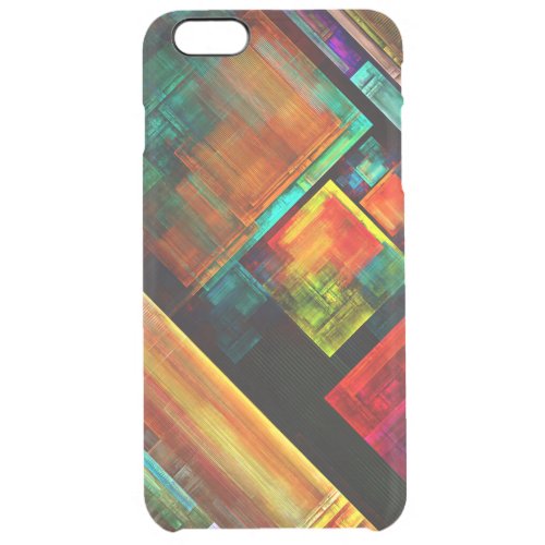Colorful Squares Modern Abstract Art Pattern 04 Clear iPhone 6 Plus Case