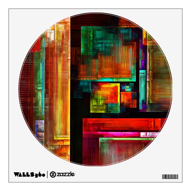 Colorful Squares Modern Abstract Art Pattern #04 Wall Decal (Front)