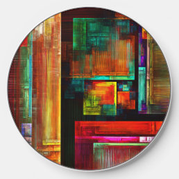 Colorful Squares Modern Abstract Art Pattern #04 Wireless Charger