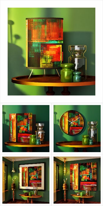 Colorful Squares Modern Abstract Art Pattern