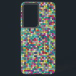 Colorful squares mosaic geometric pattern samsung galaxy s21  case<br><div class="desc">Colorful small squares mosaic seamless geometric pattern.</div>