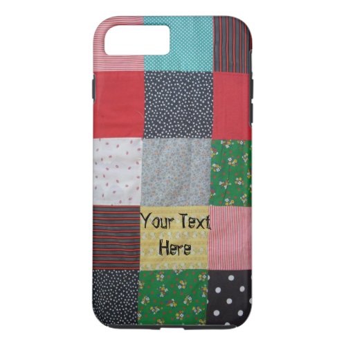 colorful squares of vintage patchwork iPhone 8 plus7 plus case