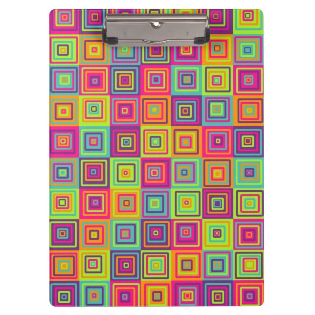 colorful Squares Pattern Clipboard (Front)