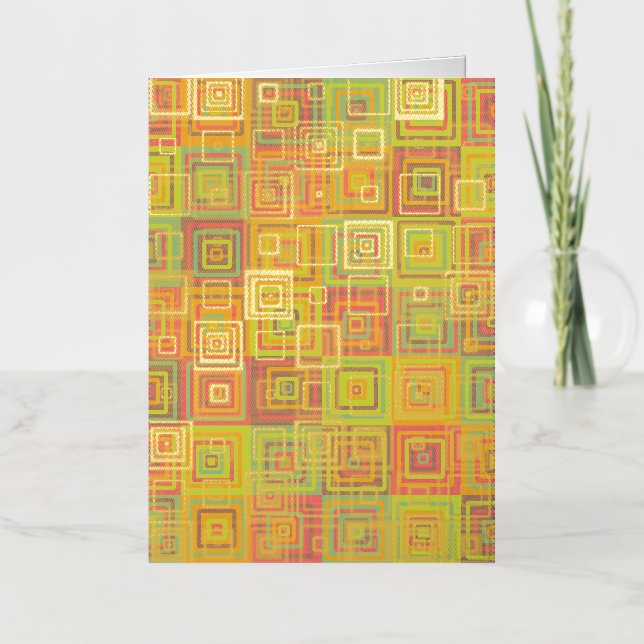 Colorful Squares Pattern Foil Greeting Card (Front)
