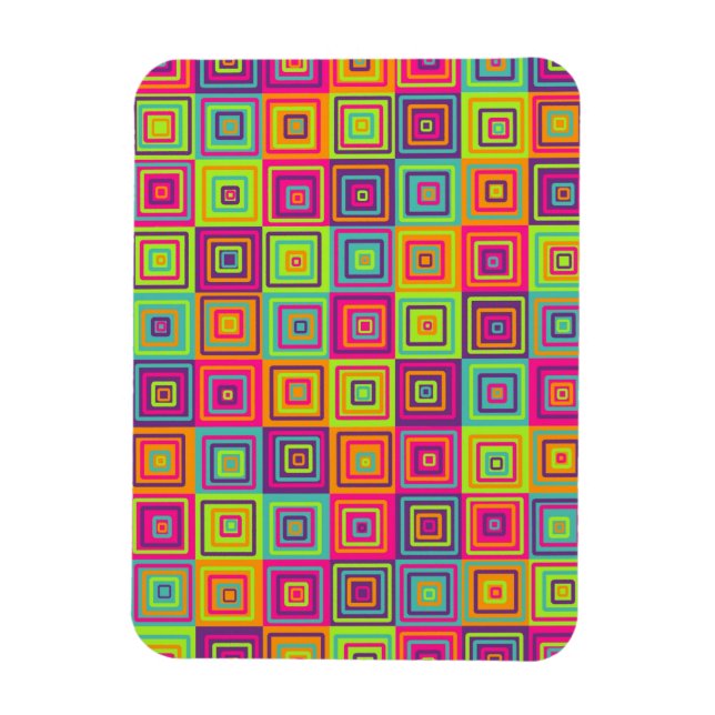 Colorful Squares Pattern Magnet (Vertical)