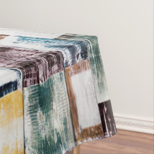 Colorful squares pattern tablecloth