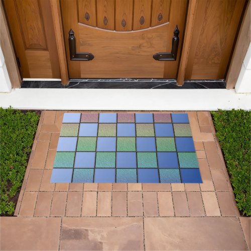  Colorful Squares Pattern Tiles  Doormat