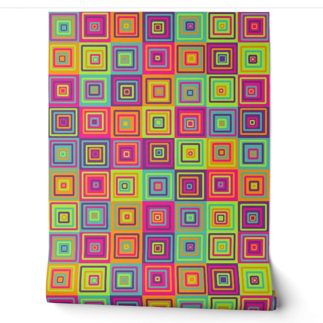 Colorful Squares Pattern Wallpaper (Unrolling)