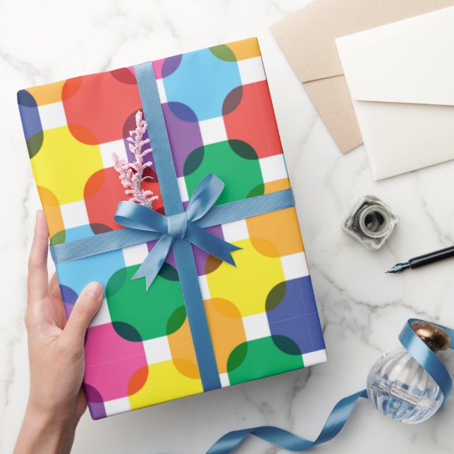 Colorful Squares Pattern Wrapping Paper (Gifting)