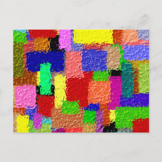 Colorful squares postcard