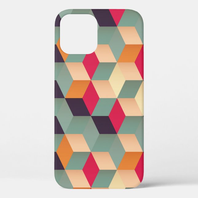 Colorful squares, retro geometric pattern. Case-Mate iPhone case (Back)