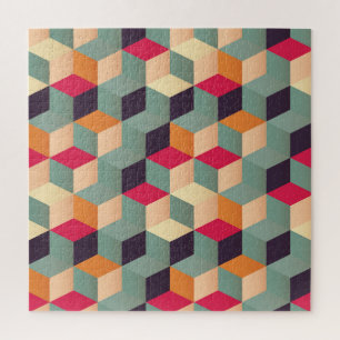 Colorful squares, retro geometric pattern. jigsaw puzzle