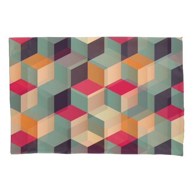 Colorful squares, retro geometric pattern. pillow case (Front)