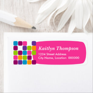 Colorful Squares Return Address Labels