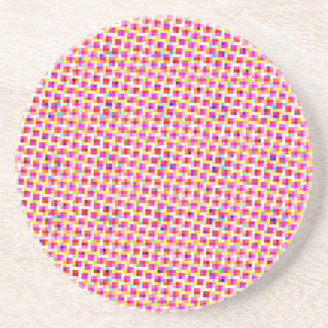 Colorful Squares Sandstone Coaster (Front)