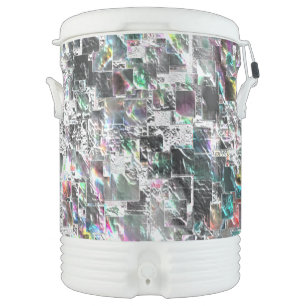 Colorful squares similar to CD parts, dent mosaic Beverage Cooler