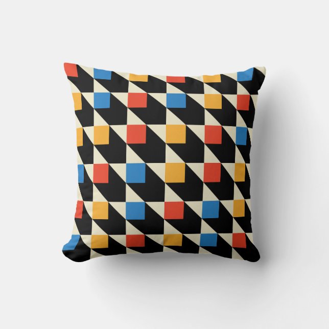 Colorful Squares Throw Pillow (Front)