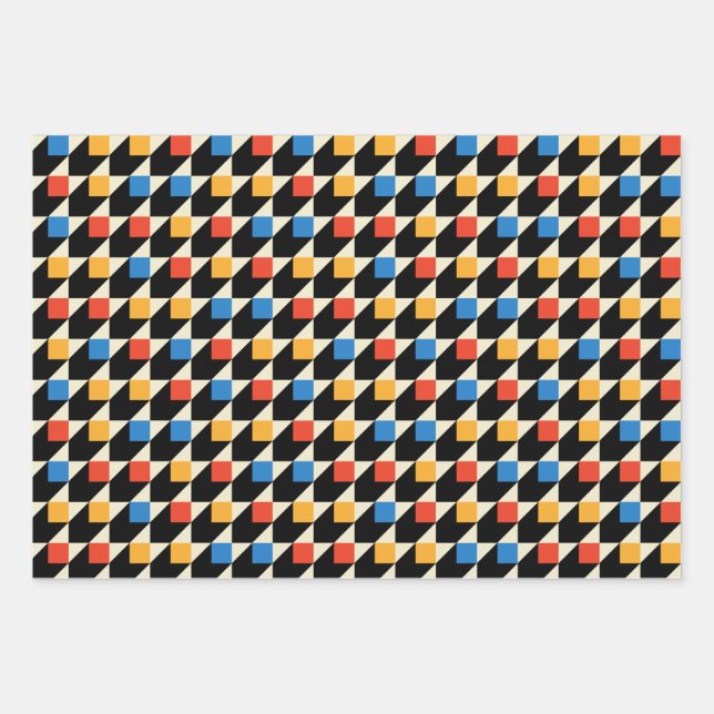 Colorful Squares Wrapping Paper (Front)