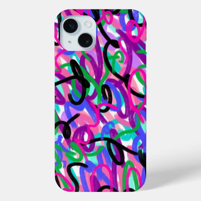 Colorful Squiggles Abstract Art Case-Mate iPhone Case (Back)