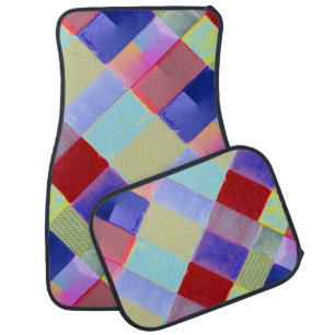colorful squres - abstract car floor mat