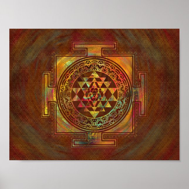 Colorful Sri Yantra  / Sri Chakra Poster (Front)