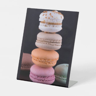 Colorful stack of French Macarons Pedestal Sign