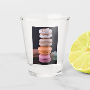 Colorful stack of French Macarons Shot Glass