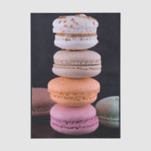 Colorful stack of French Macarons Tissue Paper