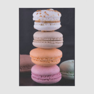 Colorful stack of French Macarons Tissue Paper