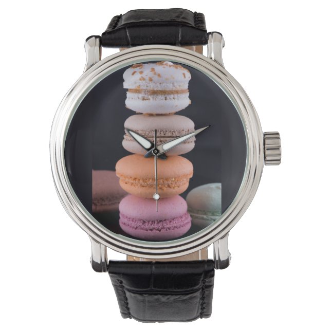 Colorful stack of French Macarons Watch (Front)
