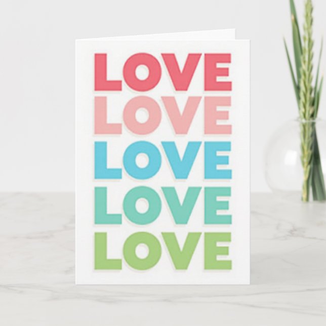 Colorful Stacked Love Card (Front)