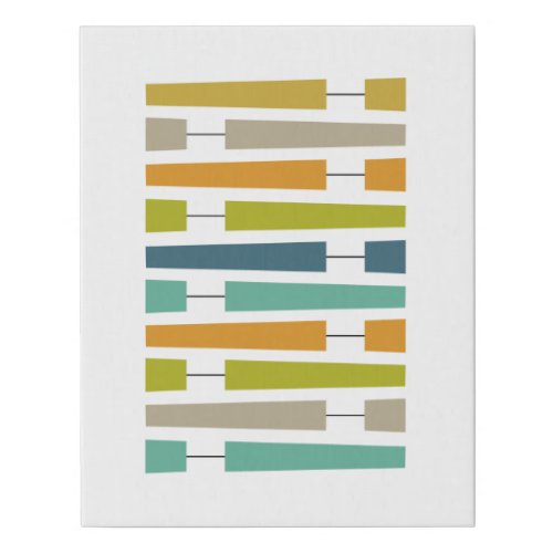 Colorful Stacking Exclamation Points Mid_Century Faux Canvas Print