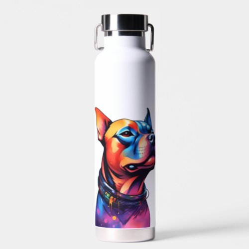 Colorful Staffordshire Bull Terrier Pop Art Water Bottle