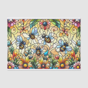 Colorful Stain Glass Bees Tissue Paper
