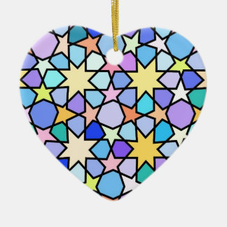Colorful Stain glass effect Stars Pattern Ceramic Ornament