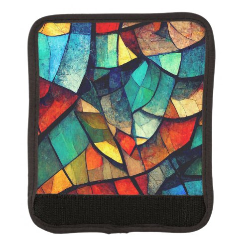 Colorful Stained Glass Abstraction Luggage Handle Wrap
