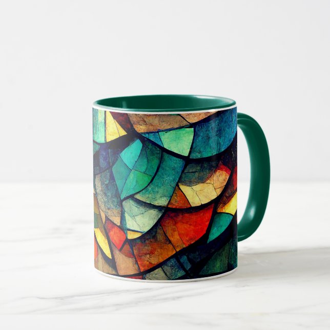 Colorful Stained Glass Abstraction Mug (Front Right)