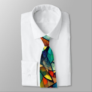 Colorful Stained Glass Abstraction Neck Tie