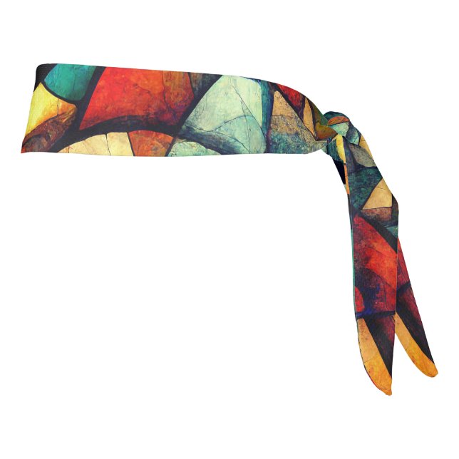 Colorful Stained Glass Abstraction Tie Headband (Rotate 90)