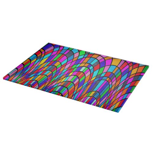 Colorful Stained Glass Art Cutting Board