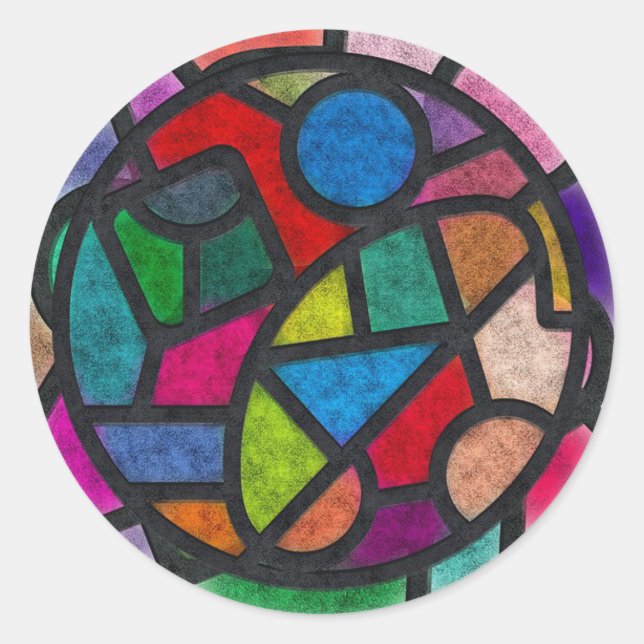 Colorful Stained Glass Art Stickers (Front)