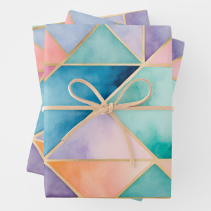 Colorful Stained Glass Art Wrapping Paper Sheets