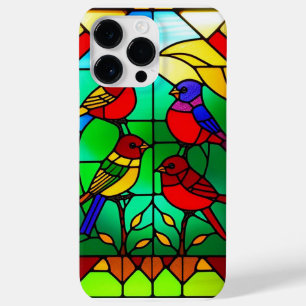 Colorful Stained Glass Artwork with Birds Case-Mate iPhone 14 Pro Max Case