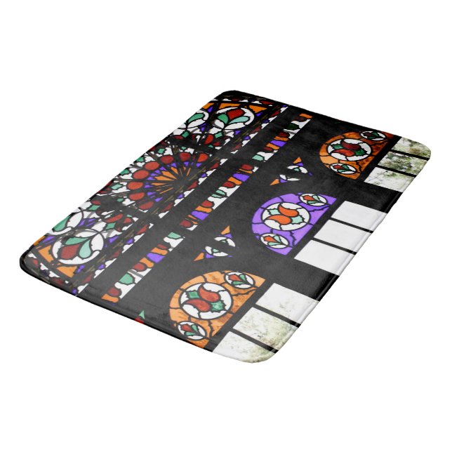 Colorful Stained Glass Bath Mat (Angled)